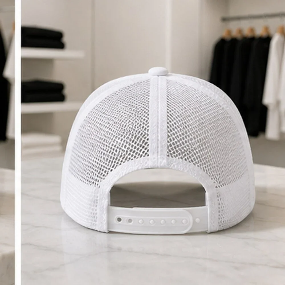 ALO Yoga White Black Boutique Mesh Trucker Cap Hat NWT